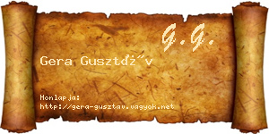 Gera Gusztáv névjegykártya